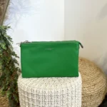 P512- Pochette 3 compartiments Flora & Co - vert-bresil - sans-taille