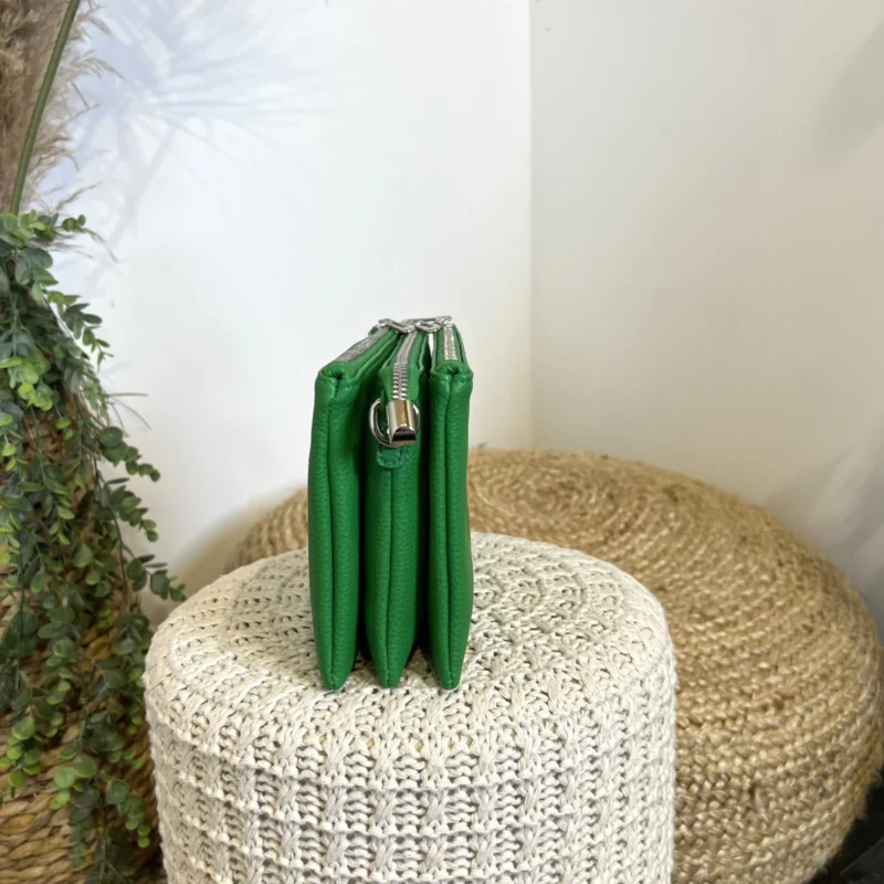P512- Pochette 3 compartiments Flora & Co - vert-bresil - sans-taille