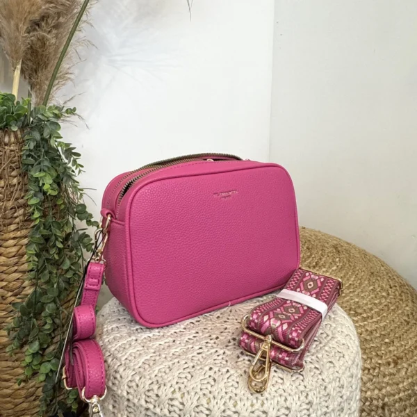 P426- Sac 3 poches Flora&Co - fuchsia - sans-taille