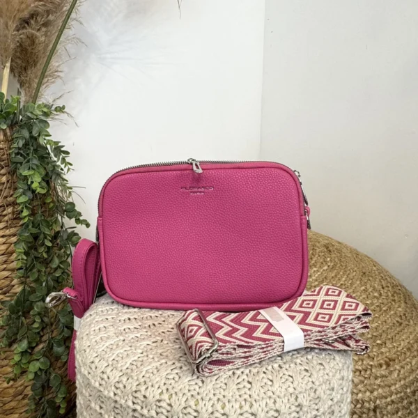 P426- Sac 3 poches Flora&Co - fuchsia - sans-taille