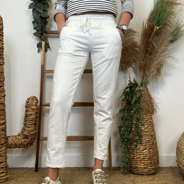 L738- Jogging 2 poches - blanc - 44