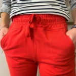 Jogging femme coupe droite poches zippées « Tendance » - rouge - 44