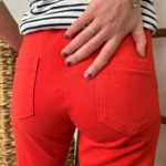 Jogging femme coupe droite poches zippées « Tendance » - rouge - 44
