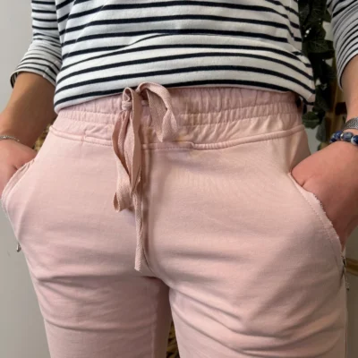 L738- Jogging 2 poches - rose-pale - 44