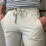 Jogging femme coupe droite poches zippées « Tendance » - beige - 44
