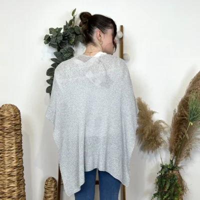 I943 - Poncho fil argenté (TU) - gris - taille-unique