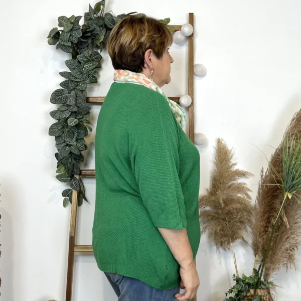 Z163- Pull Nid d'Abeille (Gt) 🇮🇹 - vert-bresil - taille-unique-grande-taille