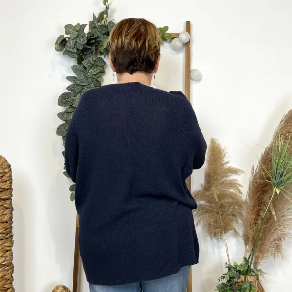 Z163- Pull Nid d'Abeille (Gt) 🇮🇹 - marine - taille-unique-grande-taille