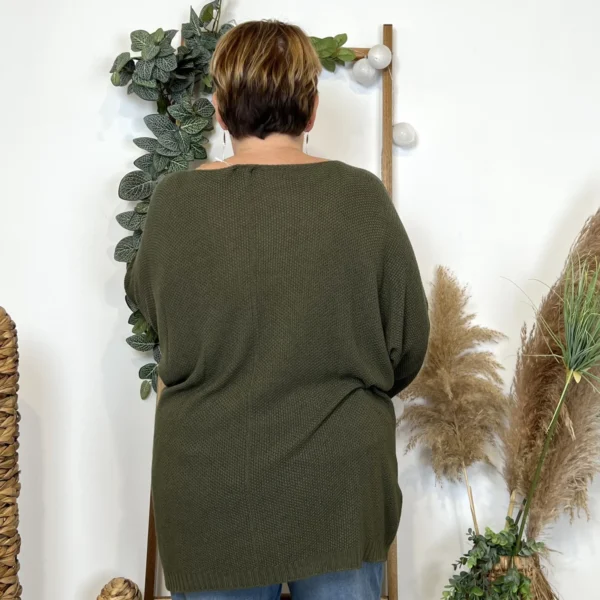 Z163- Pull Nid d'Abeille (Gt) 🇮🇹 - kaki - taille-unique-grande-taille