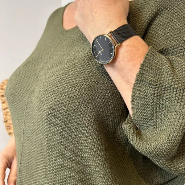 Z163- Pull Nid d'Abeille (Gt) 🇮🇹 - kaki - taille-unique-grande-taille