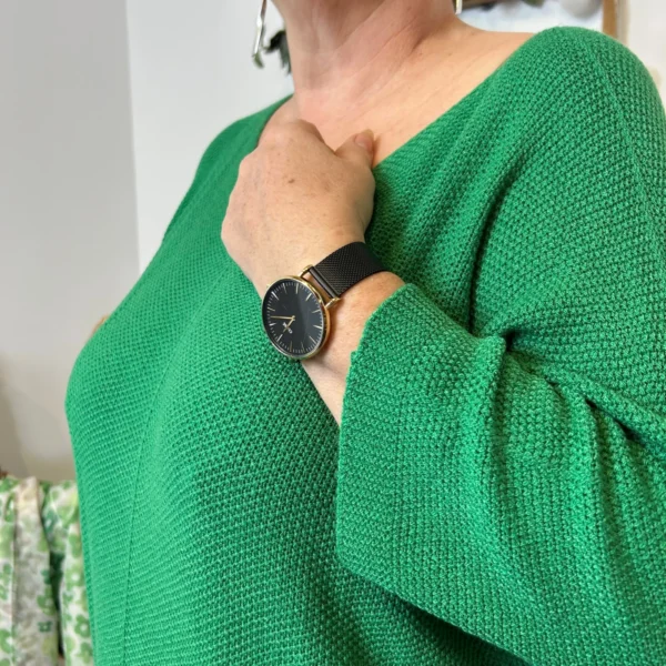 Z163- Pull Nid d'Abeille (Gt) 🇮🇹 - vert-bresil - taille-unique-grande-taille