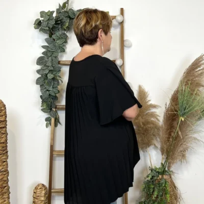 Z138- Tunique dos plissé (Gt) - noir - taille-unique-grande-taille