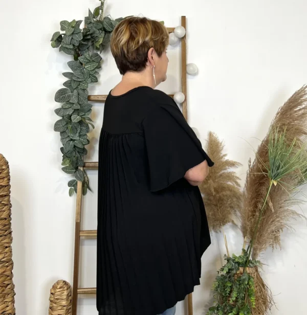Z138- Tunique dos plissé (Gt) - noir - taille-unique-grande-taille