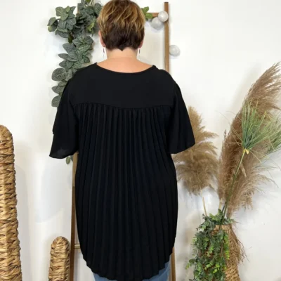 Z138- Tunique dos plissé (Gt) - noir - taille-unique-grande-taille