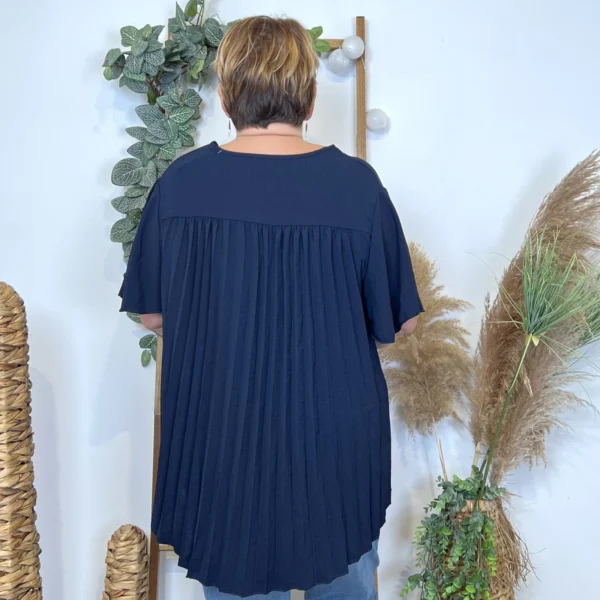 Z138- Tunique dos plissé (Gt) - marine - taille-unique-grande-taille