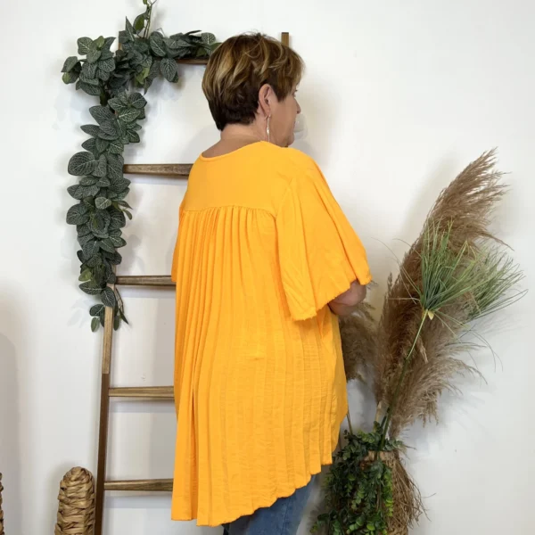 Z138- Tunique dos plissé (Gt) - orange - taille-unique-grande-taille