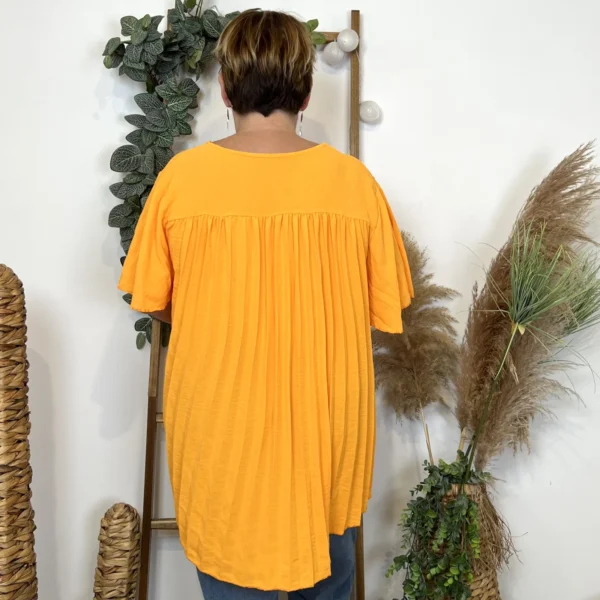 Z138- Tunique dos plissé (Gt) - orange - taille-unique-grande-taille