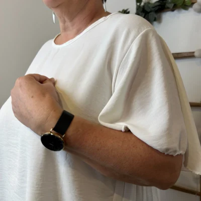 Z138- Tunique dos plissé (Gt) - blanc - taille-unique-grande-taille