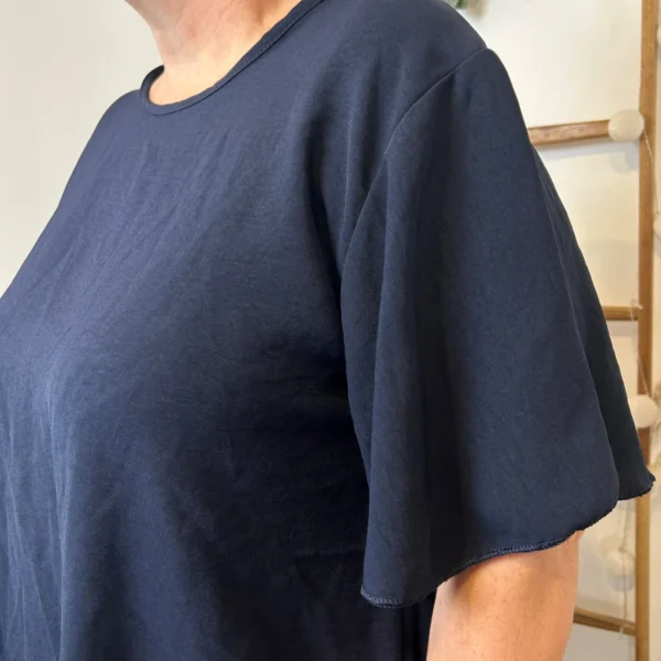 Z138- Tunique dos plissé (Gt) - marine - taille-unique-grande-taille