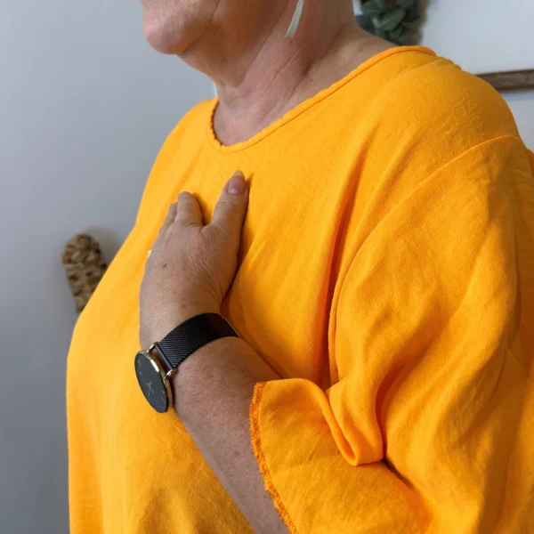 Z138- Tunique dos plissé (Gt) - orange - taille-unique-grande-taille