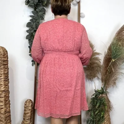 L0650- Robe trapèze bicolore (T40-T48) - rose-pale - 48