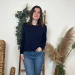 Pull uni dos ouvert (Tu) - marine - taille-unique