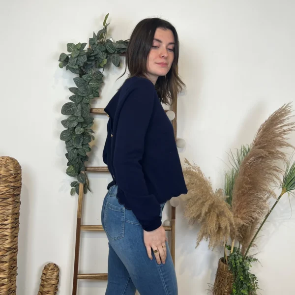 K134- Pull uni dos ouvert (Tu) - marine - taille-unique