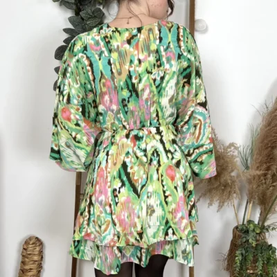 I990- Robe papillon (T36-T40) - vert-anis - 40