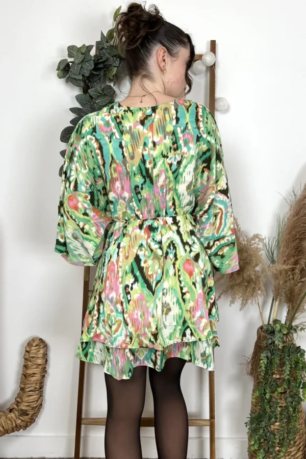 I990- Robe papillon (T36-T40) - vert-anis - 40