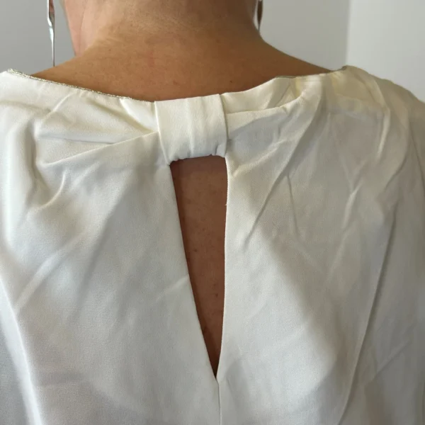 L580- Blouse dos papillon "Maëlle" (T40-T48) - blanc - 48