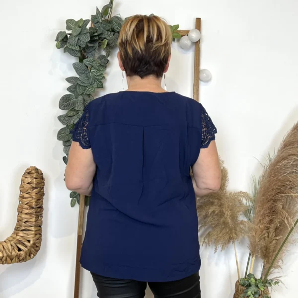 L584- Blouse unie Christy (T44-T52) - marine - 52