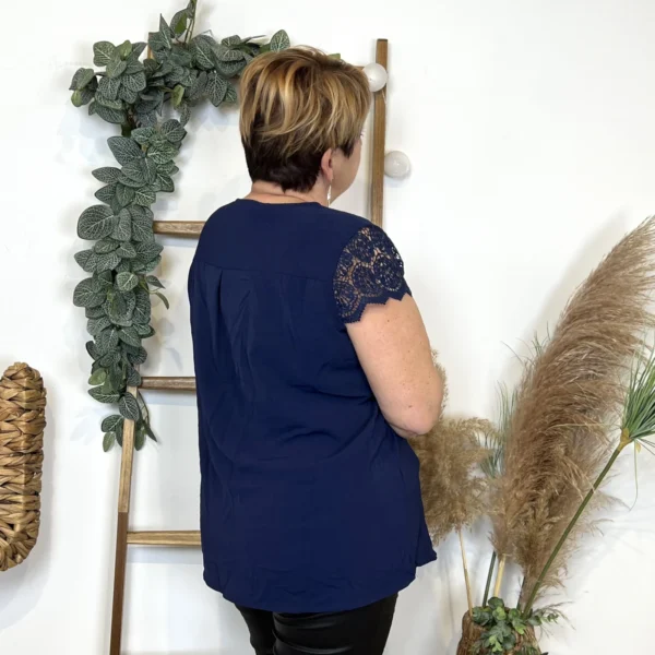 L584- Blouse unie Christy (T44-T52) - marine - 52