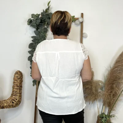 L584- Blouse unie Christy (T44-T52) - blanc - 52