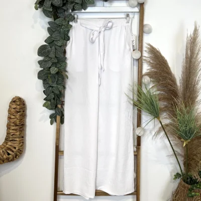 Z979- Pantalon flou large (T42/44-T54/56) - blanc - 58