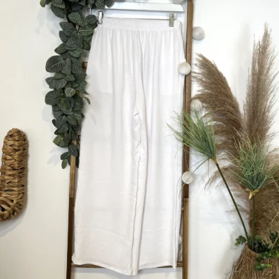 Z979- Pantalon flou large (T42/44-T54/56) - blanc - 58