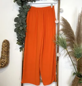 Pantalon fluide large femme T42/44-T54/56 - orange - 58