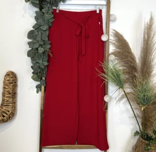 Pantalon fluide large femme T42/44-T54/56 - rouge - 40