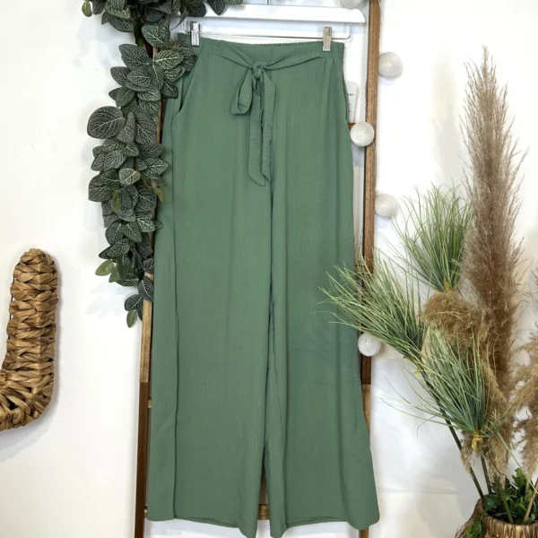 Z979- Pantalon flou large (T42/44-T54/56) - vert-celadon - 58