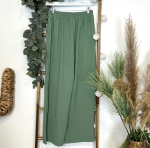 Pantalon fluide large femme T42/44-T54/56 - vert-celadon - 48