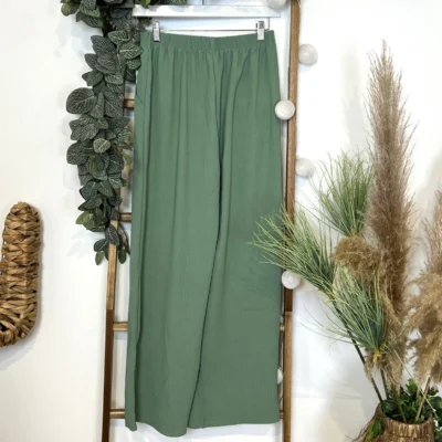 Z979- Pantalon flou large (T42/44-T54/56) - vert-celadon - 58