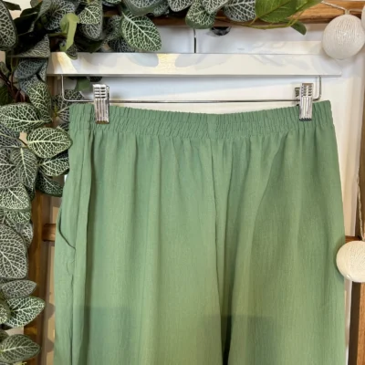 Z979- Pantalon flou large (T42/44-T54/56) - vert-celadon - 58