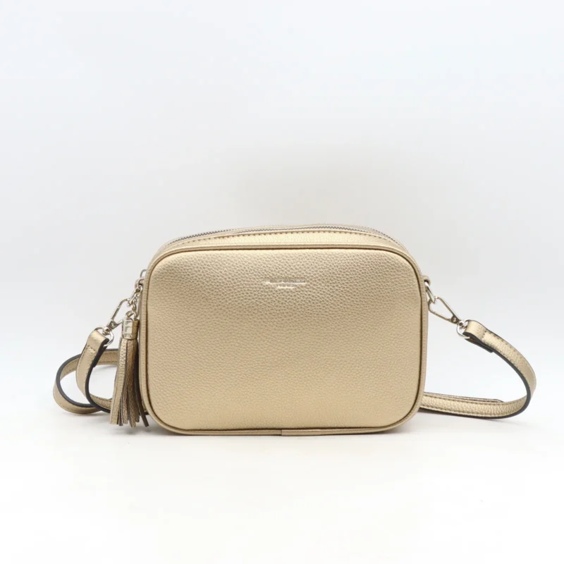 P428- Sac Flora&Co 2 Zips - dore-taupe-metallise - taille-unique