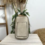Pochette Téléphone double zip Flora & Co - dore-taupe-metallise - sans-taille