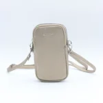 Pochette Téléphone double zip Flora & Co - dore-taupe-metallise - sans-taille