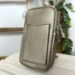 Pochette Téléphone double zip Flora & Co - dore-taupe-metallise - sans-taille