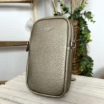 Pochette Téléphone double zip Flora & Co - dore-taupe-metallise - sans-taille