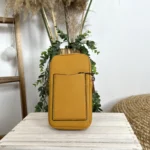 Pochette Téléphone double zip Flora & Co - moutarde - sans-taille