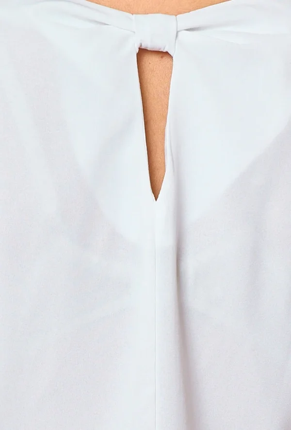 L580- Blouse dos papillon "Maëlle" (T40-T48) - blanc - 48