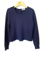 Pull uni dos ouvert (Tu) - marine - taille-unique