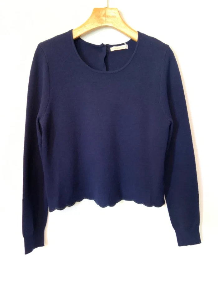 Pull uni dos ouvert (Tu) - marine - taille-unique
